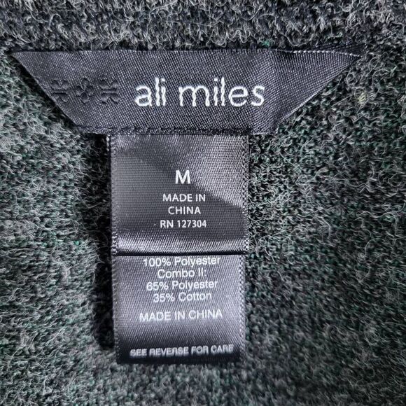 Ali Miles Womens Size Medium Zip Front Vest Black Geo Print Mixed Media Studded - Picture 5 of 7